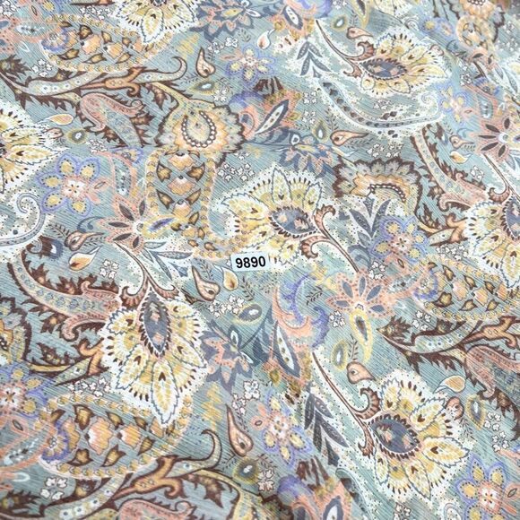 Aura Dress Womens Medium Midi Floral Long-Sleeve High-Neck A-Line Tiered - Picture 8 of 10